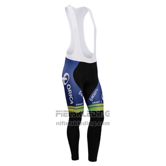 2014 Fietskleding Orica GreenEDGE Wit en Blauw Lange Mouwen en Koersbroek